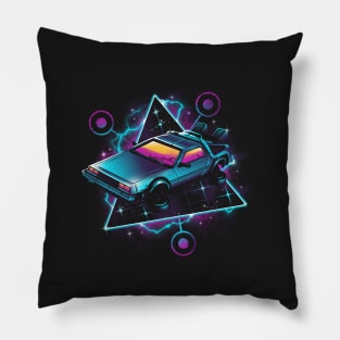 Retro Wave Time Machine Pillow