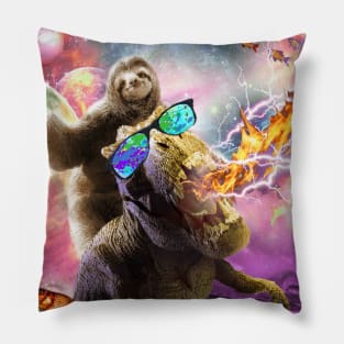 Sloth Space, Fire Lightning Breathing Dinosaur Pillow