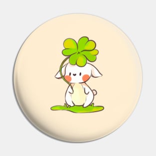 Bunny With Clover Pin