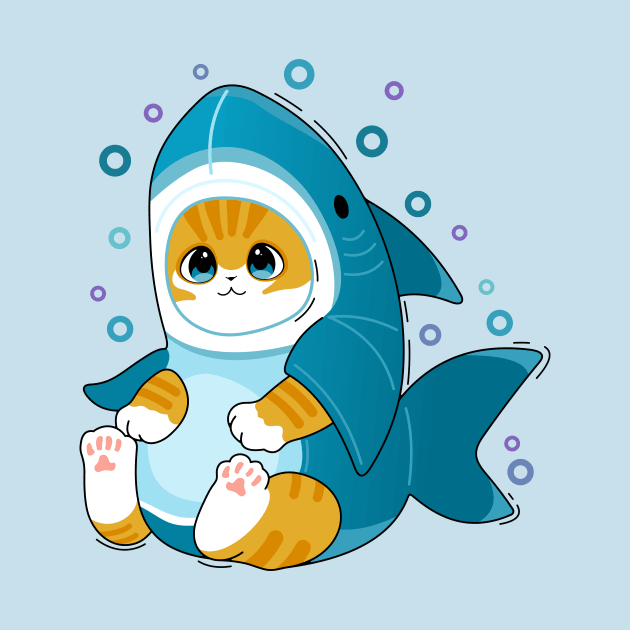 Cat in a shark costume by My Happy-Design