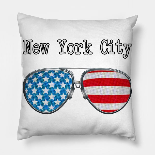 AMERICA PILOT GLASSES NEW YORK CITY Pillow by SAMELVES