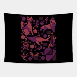 Geometric Animals Colorful Abstract Design Tapestry