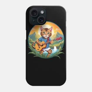 Cat Guitar Mountain Phone Case