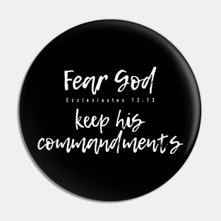 Fear God - keep his commandments Pin