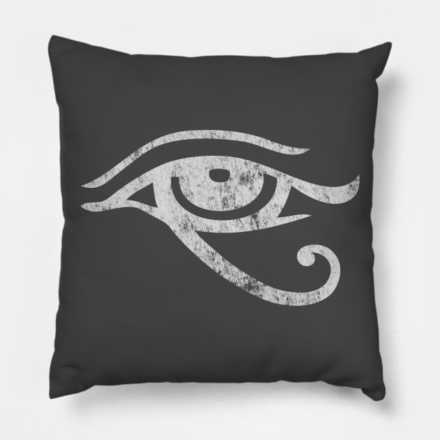 Distressed Eye of Horus Pillow by terrybain