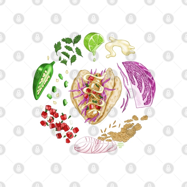 Fish Taco Diagram by SarahWrightArt