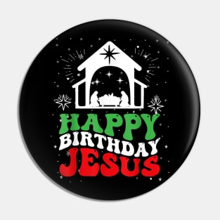 Happy Birthday Jesus Merry Christmas Pin