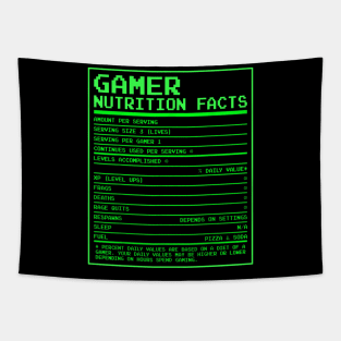 Gamer Nutritional Facts - Funny Gamer Video Game Tapestry