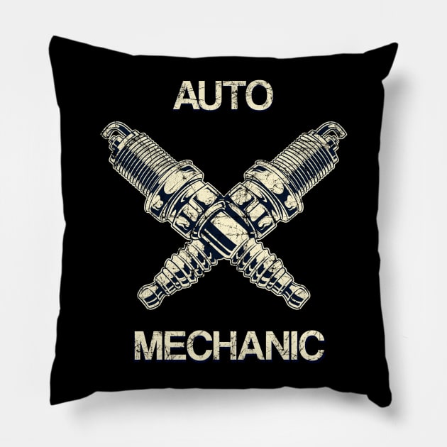 Auto Mechanic Pillow by FungibleDesign