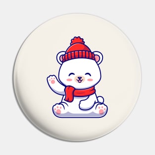 Cute Baby Polar Bear Winter Pin