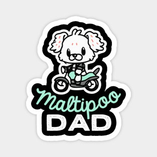 Maltipoo Dad Biker Dog Owner Retro Dog Father Magnet