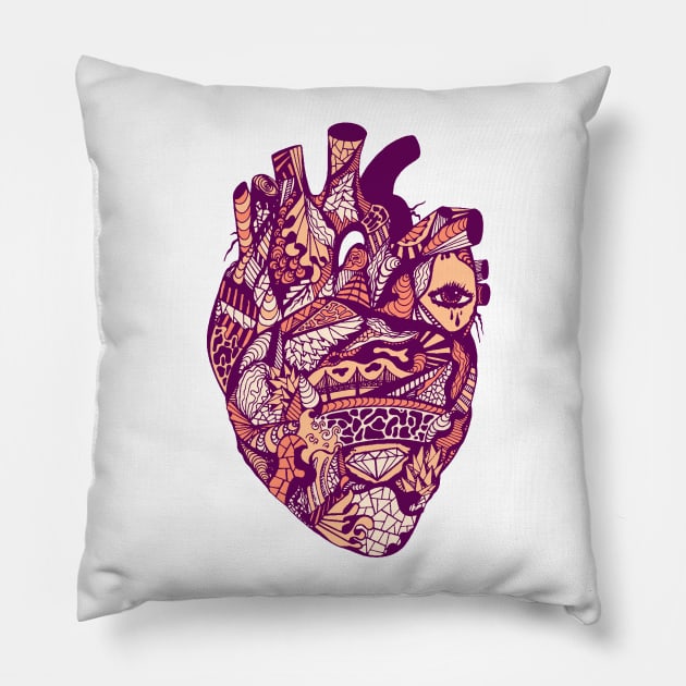 Peach Transparent Heart Pillow by kenallouis