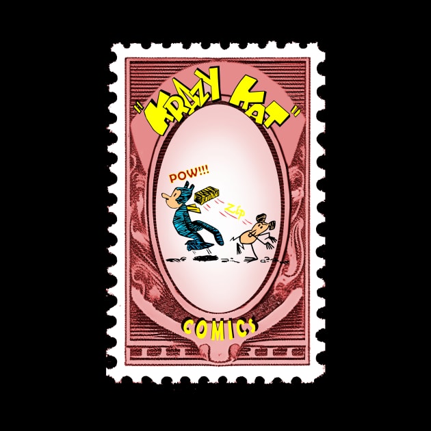 krazy kat postage stamp by enyeniarts