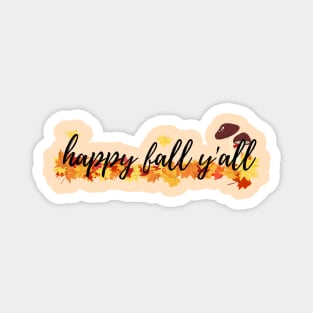 Happy Fall Y'all 2 Fall Time Autumn Leaves Magnet