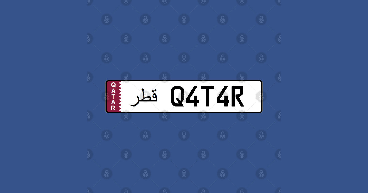 Qatar car license plate Qatar Sticker TeePublic