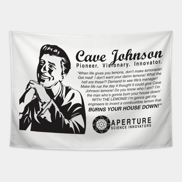 Portal 2 "Aperture Science Founder Cave Johnson" Tapestry by LittleBearArt