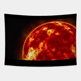 The Sun's Surface Close-Up - Red Tapestry