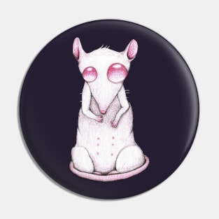 Albino rat pencil drawing Pin