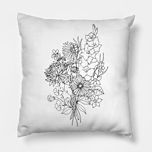 Floral Birthmonth Bouquet Pillow