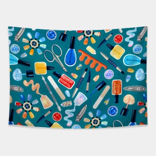 Shimmery Fingernail Equipment - Teal - Pattern Tapestry