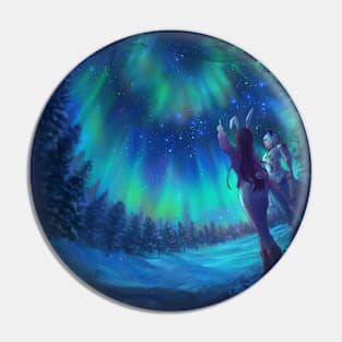 Aurora Night in winter Pin