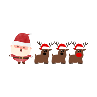 Santa Claus and his Reindeers T-Shirt