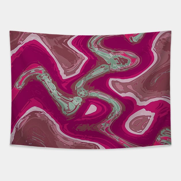 Abstract Red Waves Tapestry by JoeStylistics