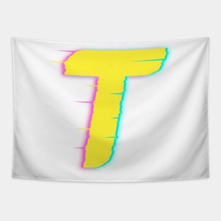 NEON/GLITCH T Letter Tapestry