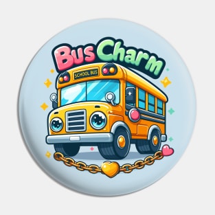 Cartoon Style School Bus Charm Pin