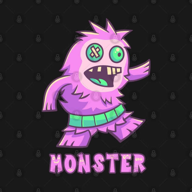 Purple Monster with Green Belt (Text) by yudabento