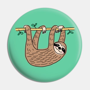 Sloth Hanging on a Tree Branch Pin