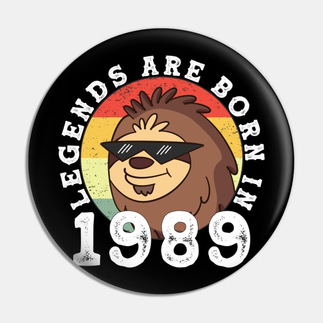 1989 birthday vintage 89 - gift anniversary Pin by Monstershirts