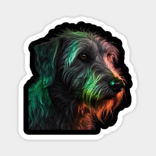 Neon Irish Wolfhound Dog Magnet