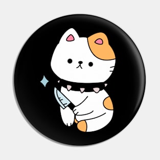 Cute kitten, with knife! Pin