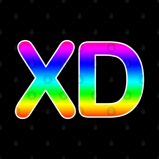 'XD' Design in Rainbow Gradient by bumblefuzzies