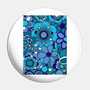 Blue Flowers Pin