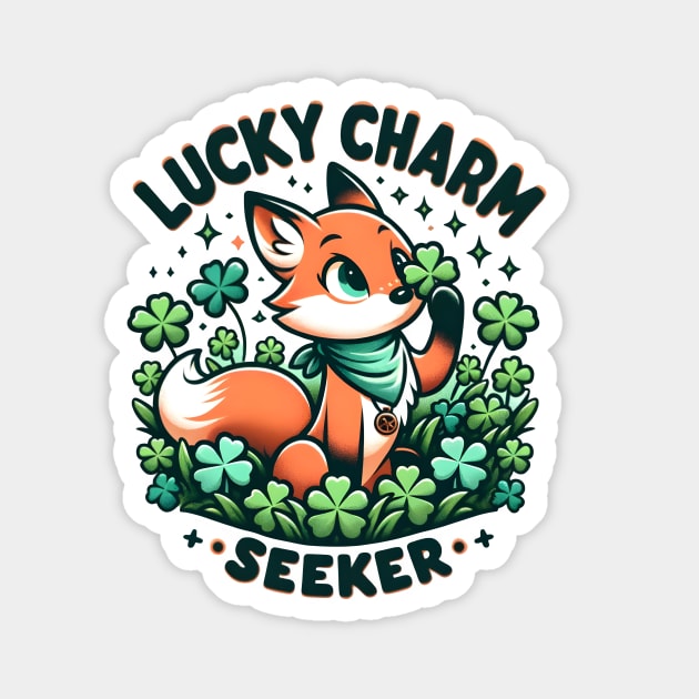 St. Patrick's day Fox Lucky Charm Seeker Magnet by Luvleigh