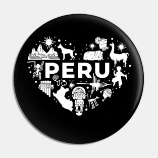 Peru White Heart Pin