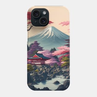 Serene Mount Fuji Sunset - Peaceful River Scenery Phone Case