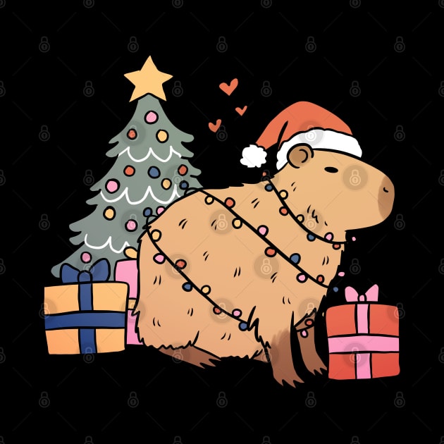 Cute christmas capybara by Yarafantasyart