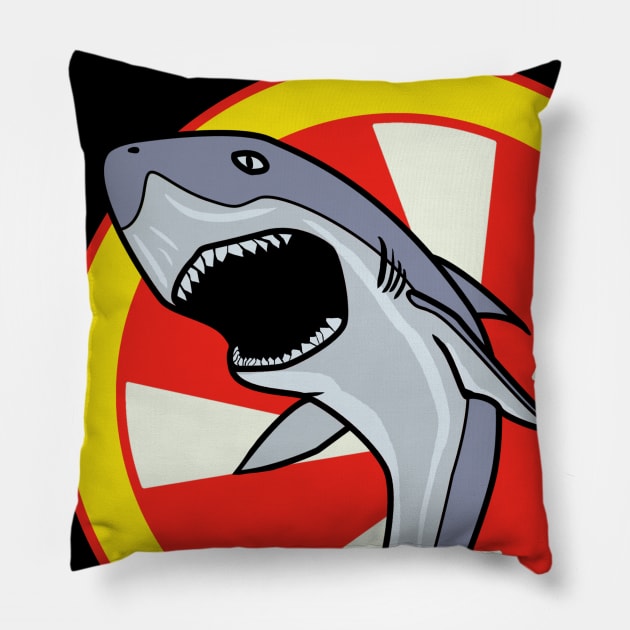 Japanese shark Pillow by Rebelllem