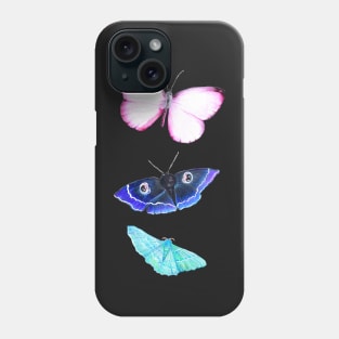 Butterflies and Moths Pattern - Black Phone Case