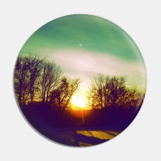 Green Blue Sunset Pin