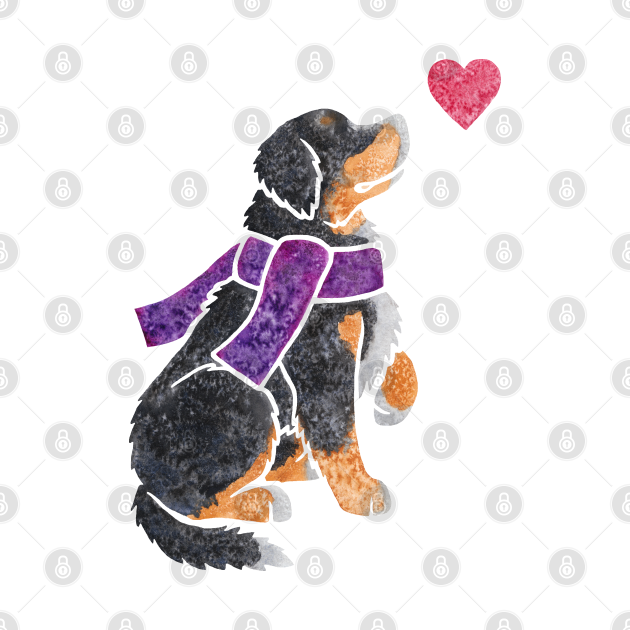 Watercolour Bernese Mountain Dog - Bernese Mountain Dog ...