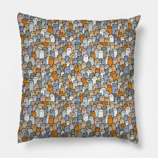 Wall of Cats! - Muted Earth Colors Pillow