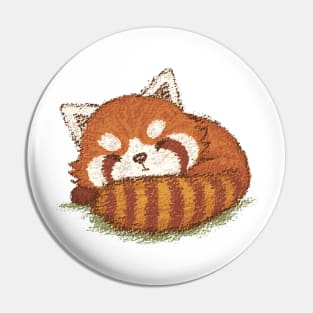 Red panda sleeping Pin