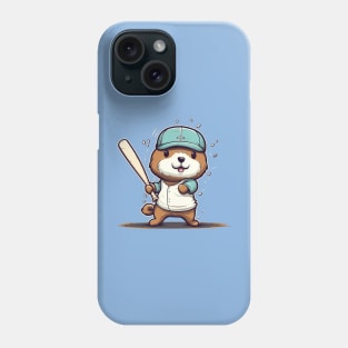 Cute Sea Otter playing baseball Phone Case