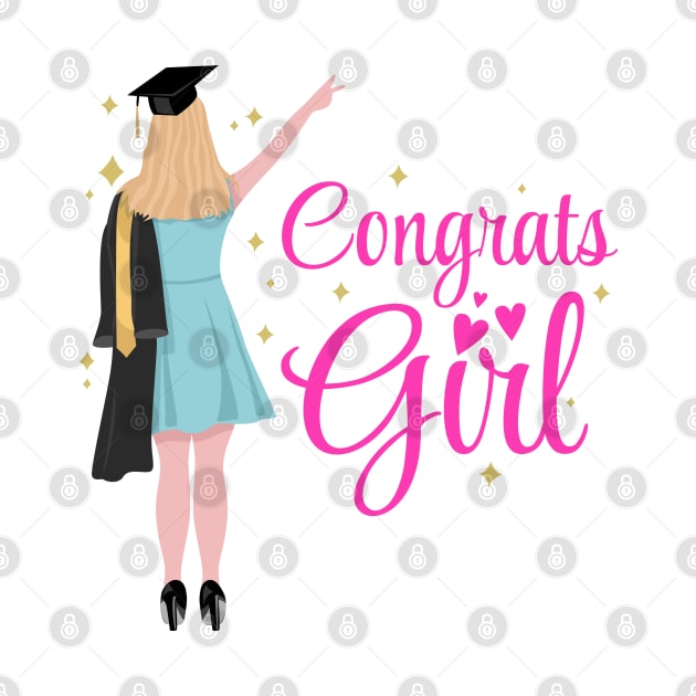Girl Graduation Congrats Design by BrightLightArts