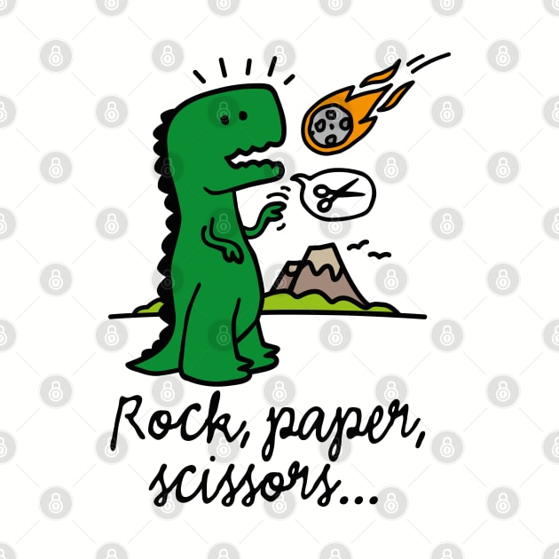 Rock paper scissors funny Dinosaur T-rex stone by LaundryFactory