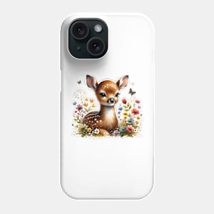 Baby Deer and Flowers Phone Case